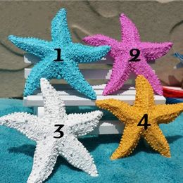 Decorative Objects Figurines Decoration Fish Tank Resin Mini Ornament 2Pcs Mediterranean Sea Stars Starfish Wall Aquarium Home Beach Wedding Decor 231128