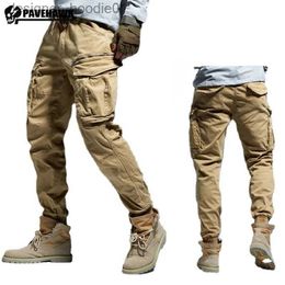 Men's Pants American Fashion Men Overalls New Casual Wear-resistant Cotton Cargo Pants Vintage Big Pocket Trouser S-2XL Harajuku Streetwear L231129