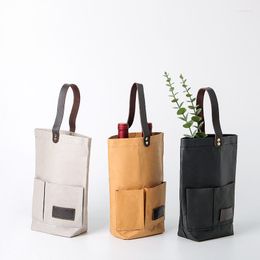 Jewelry Pouches 27x15x8.2cm 2023 Selling 3 Colors Two Packing Thickened Nordic Style Washed Kraft Paper Red Wine Tote Bag Can Be Customized