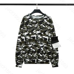 ISLAND Mens Leopard print pattern sweatshirts Fashion style autumn and winter couple Sweatshirt STONE Badge Embroidered Long Sleeve Cotton Casual pullover Coat