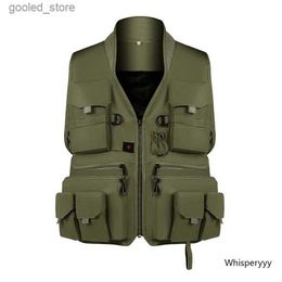 Men's Vests Korean Fashion Outdoor Multi-pocket Vest Man Tactical Vest Photography Multifunctional Waistcoat Fishing Sleeveless Jacket Male Q231129