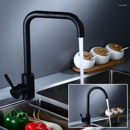 Kitchen Faucets Black 360 Degree Rotary Faucet European Style 304 Stainless Steel Sink Antique Inter-Platform Basin And Cold