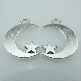 14082 70PCS Alloy Antique Silver Vintage Mini Moon Star Pentastar Pendant Charm Jewelry Fashion Jewelry Accessory DIY Part304o