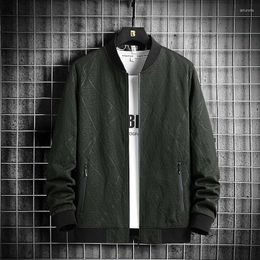 Men's Jackets Autumn Plus Size Men 8XL Middle Aged Casual Outdoor Solid Indent Print Windproof Coats Clothing
