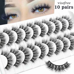 False Eyelashes Visofree 3/5/10 Pairs Natural False Eyelashes Fake Lashes Long Makeup 3D Mink Lashes Extension Eyelash Mink Eyelashes for Beauty Q231129