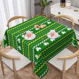 Table Cloth St Patricks Day Tablecloth Fair Isle Shamrock Cute Cover Outdoor Custom Protection Polyester