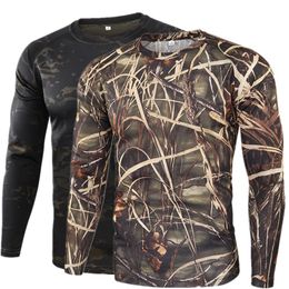 Hunting T Shirts Mens Breathable Camping Army Camouflage T-shirt Outdoor Quick Drying Hiking Military Tactical