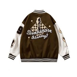 Men's Jackets American Hip-Hop embroidered baseball uniform coat for men and women in autumn and winter street couple casual handsome coat 231128