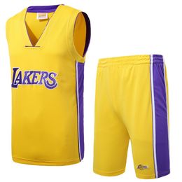 Men two pieces mesh breathable letter embroidery lackers basketball t shirt outfit