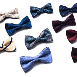 Bow Ties HUISHI Many Colors Bowties Cravat For Man Wine Red Blue Tie Polyester Butterfly Brand Grooms Wedding Party Bowknot