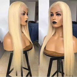 Synthetic Wigs Front Lace Wig Light Gold Long Straight Hair Front Lace Wig -selling Wig Headgear