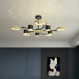 Pendant Lamps Nordic Dining Tables Lights Modern Chandelier For Living Room Bedroom Black Home Gypsophila Hanging Lamp