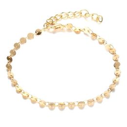 Anklets Classic Women Anklet Bracelet Foot Jewelry Gold Color Chain Simple Brand Design Fashion For Girl Gift272y