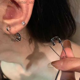 Stud Silver Colour U-shaped Metal Safety Pin Earrings for Women Girls New Simple Geometric Earrings Fashion Minimalist Jewellery Gifts YQ231128