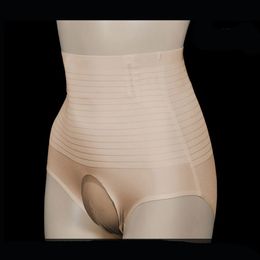 Waist Tummy Shaper Sexy Men Slimming Panties High Shaping Control Compression Underwear Abdomen Belly Short Plus Size F24 231129