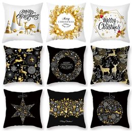 CushionDecorative Pillow Christmas Cushion Cover Merry Decorations for Home Ornament Navidad Noel Xmas Gifts Happy Year 2024 231128