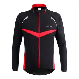 Racing Jackets Wosawe Cycling Jacket Sets Spring Autumn Short Windproof Breathable Men'S Bike Ridding Clothing Fleece Waterproof Bicycle