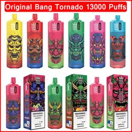 Bang Tornado 13000 Puffs 13K engångsvapspenna E Cigarett 650mAh Uppladdningsbart batteri 23 ml POD Mesh Coil Disponibla e-cigaretter