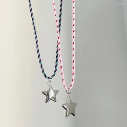 Pendant Necklaces Y2k Pentagram Star Colorful Braided Rope Necklace For Women Men Korean Fashion Sweet Cool Neck Chain Jewelry