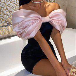 Basic Casual Dresses Clothing Fashion High Waist Women Sheath Dress Pink White Bodycon Off Shoulder for Going Out 231129