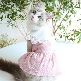 Dog Apparel Summer Dress Small Floral Princess Cat For Dogs Skirt Pet Wedding Dresses Girls York Clothes DressDog