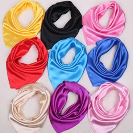 Scarves 60 60cm Luxury Women Solid Colour Business Attire Small Square Towel Scarf Spring Autumn Fashion Gauze Kerchief For Ladies