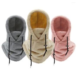 Berets Winter Hood Beanie Mask Adjustable Warm Cover Cap Scarf Neck Hooded Ski Hiking Casual Slouchy Tool