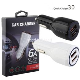 Dual ports Fast Quick Car Charge QC 3.0 30W 18W auto power PD Car Charger chargers For Ipad Iphone 7 8 11 12 13 14 Samsung Htc M1 With Retail Box