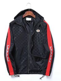 Designer men jacket autumn winter Trench coat fashion hooded sports windbreaker casual zipper jackets clothing Asian size M-3XL HJGKI