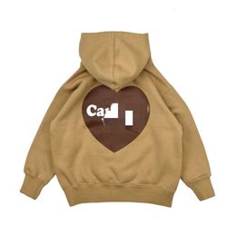 Carhart Designer Hoodie Top Quality Boys And Girls Autumn/Winter New Parent Child Wear Large Fat Peach Heart Velvet Hoodie Comfortable Letter Print Hoodie