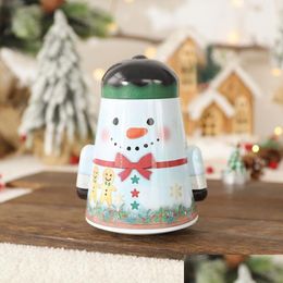 Gift Wrap Christmas Box Decoration Small Santa Claus Tumbler Tin Candies Cookie Children Cute Gifts Home Items Storage Drop Delivery Dhaar