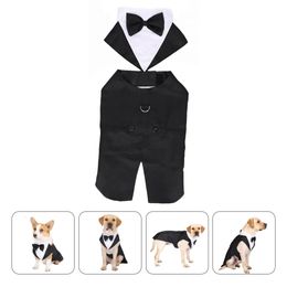 Dog Apparel Dog Pet Suit Dogs Clothes Wedding Outfits Tuxedo Puppy Tie Jumpsuit Shirts Wear Elegant Outfit Winter Birthday Tuxedos Apparel 231129