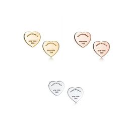 Stud Fashion Lovers Heart Tag Earrings 3 Color2215