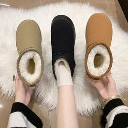 Boots Classic Thickened Fluff Womens Snow Comfortable Warm Ankle Women Winter Ladies Shoes Chunky Botas Mujer 231128