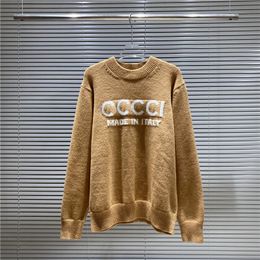 2014 New Classic letter logo jacquard round neck sweater Mens women Sweater Tops Clothing