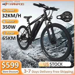 Bikes K3 Adults Ectric Bike 350W 36V 20.8AH Up to 32KM/H 26 Inch Tyre E-Bike Lockab Suspension Fork 7 Speed Ectric Bicyc Q231129