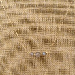 Labradorite Moonstone Necklace Round Natural Stone 14K Gold Filled Choker Charms Pendants BOHO Women Gift Collier Femme Chains262g