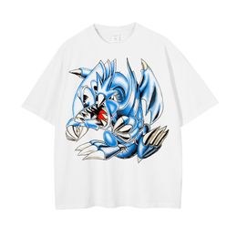 QNPQYX New Anime Pain Printed Graphic T Shirts Heavy Street Men RetroTops Tees O-neck Harajuku StreetwearHip Hop Male Yu Gi Oh Cartoon