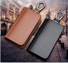 Keychains Car Leather Remote Control Keychain Key Cover Smart Case Housing Anti Scratch Protector Zipper