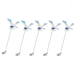 Garden Decorations 5/10pcs Fake Dragonfly Clip Stake Decoration Simulated Pole Holder Repelling Outdoor Pests Deterrent Device
