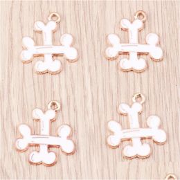 Charms 10Pcs Cartoon Funny Halloween Crossed Bone Metal Charm Diy Accessory Earrings Necklace Keychain Jewelry Making Findings Drop Dhkyy
