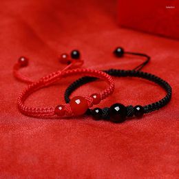 Charm Bracelets Chinese Red Bracelet Natural Stone Cinnabar Friendship Rope Lucky Chain Couple For Men Women Amulet Braided Gifts