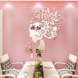 Wall Stickers Creative Flower Fairy Acrylic 3d Stereo Sticker Restaurant Beauty Salon Decorative Home Decoration Accessories Living Room