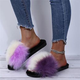 Slippers Women's Color Fashion Pen-Toe Flat Cotton Solid Warm Matching Slipper House For Women Open Toe