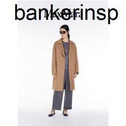 Maxmaras Coat Luxury fashionable Wool Overcoat Product Mid length Double sided Wool 9016023906 Camel 36