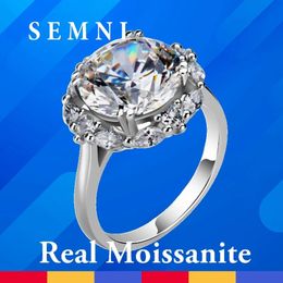 Wedding Rings SEMNI US Size 50CT Diamond Ring for Women 925 Sterling Silver Engagement Promise Band Forever Love 231128
