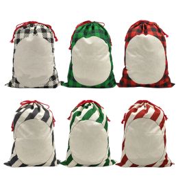 High Quality Striped Sublimation Blank Santa Sack Bag For Christmas Ornament WLL1616 ZZ