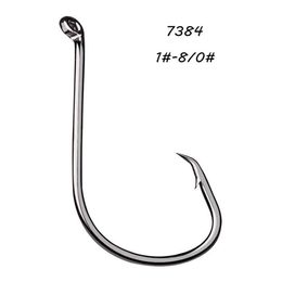 200pcs lot 9 Sizes 1#-8 0# 7384 Crank Hook High Carbon Steel Barbed Fishing Hooks Fishhooks Pesca Tackle BL 50230G