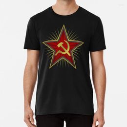 Men's T Shirts Soviet Hammer And Sickle Shirt Communist Communism Red Alert 1 2 3 Russia Mother Command