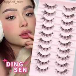 False Eyelashes DINGSEN Cat Eye Lashes Extension Natural Eyelashes Anime Winged Eyelashes Clear Band Lashes Eyelash Manga Lashes Makeup Q231129